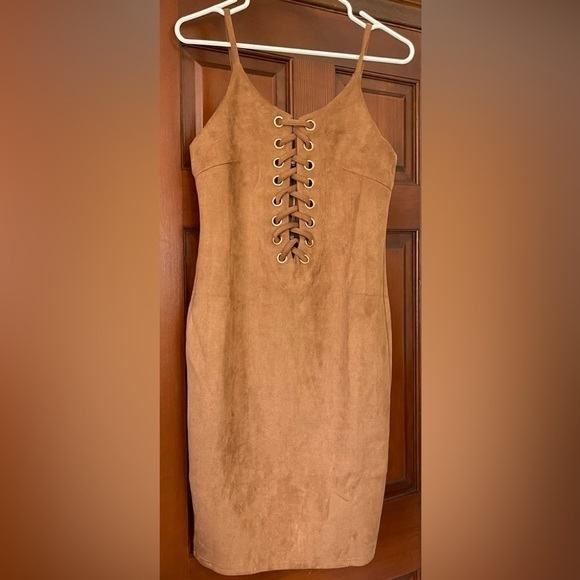 Hot & Delicious Dresses & Skirts - Hot & Delicious faux suede stretchy bodycon dress